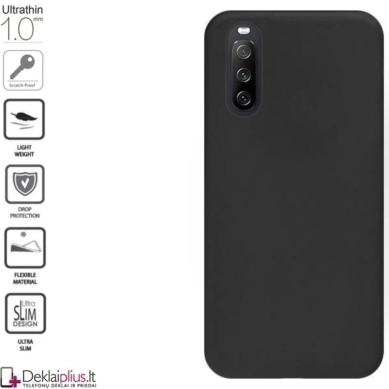 Silikoninis 1mm. storio dėklas - juodas (telefonui Sony Xperia 10 III) Silikoninis 1mm. storio dėklas - juodas (telefonui Sony Xperia 10 III)